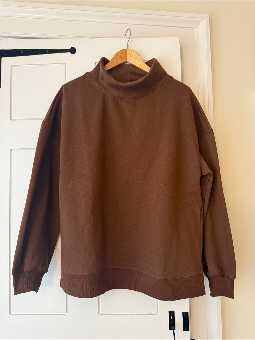 Chocolate brown mock neck